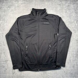 Patagonia R1 Jacket Mens Medium Black Full Zip Polartec Grid Fleece Midlayer